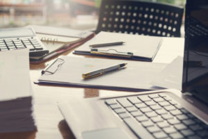 Business and finance concept of office working, Closeup office desk with analysis chart. Off-Field Team Manager