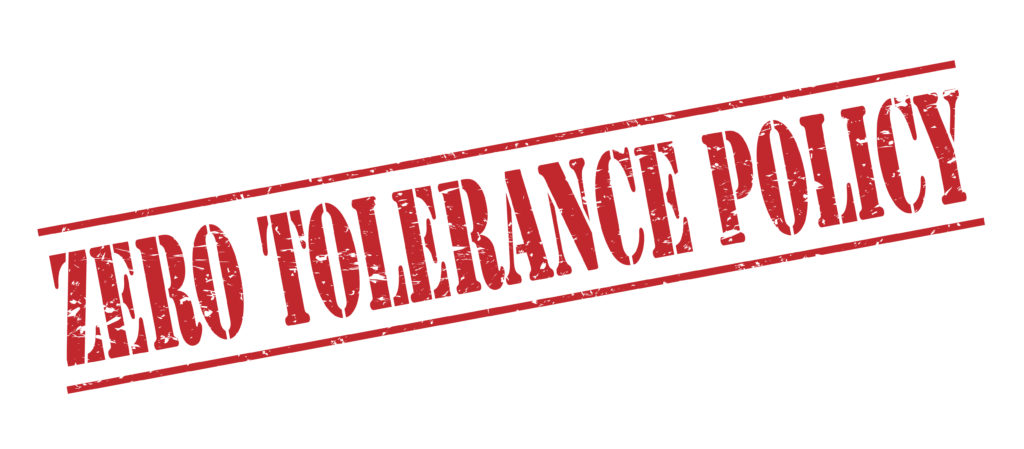 zero tolerance policy red stamp on white background zero tolerance policy red stamp on white background